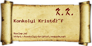 Konkolyi Kristóf névjegykártya